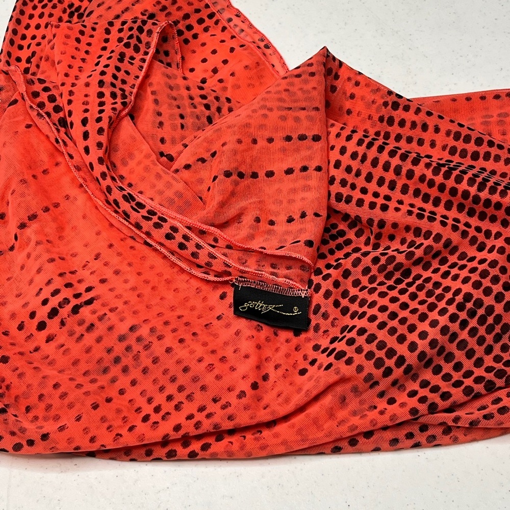 Gottex - Peachy and Black Leopard Print Wrap/Scarf - Picture 12 of 14